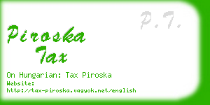 piroska tax business card